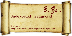 Bedekovich Zsigmond névjegykártya